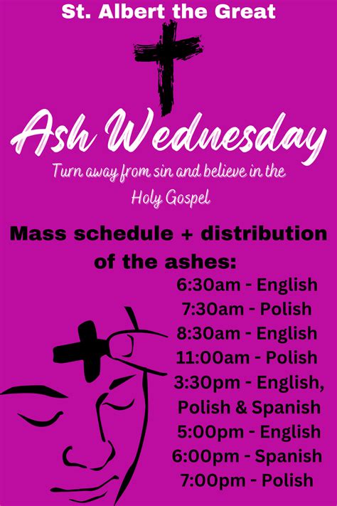 There will be an Ash Wednesday Mass at .